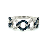 Anillo con diamantes en oro blanco 14k - DGjoyeros