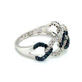 Anillo con diamantes en oro blanco 14k - DGjoyeros