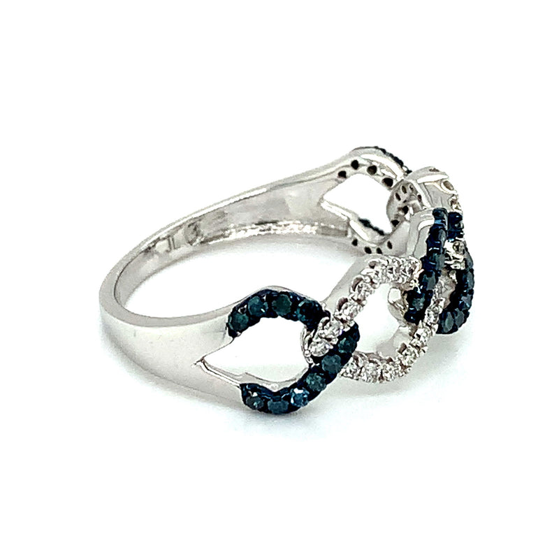 Anillo con diamantes en oro blanco 14k - DGjoyeros