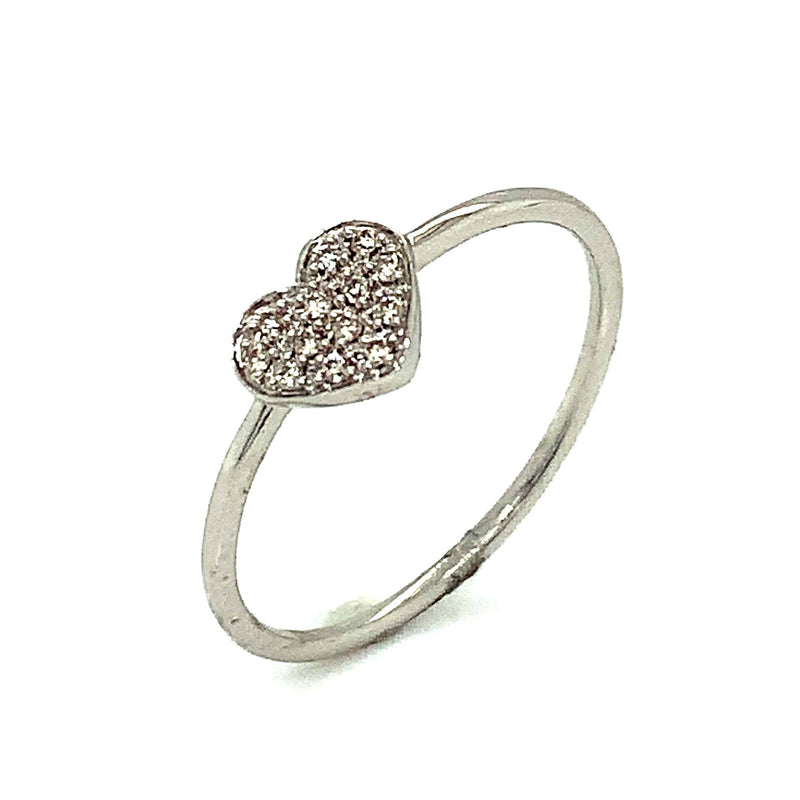 Anillo con diamantes en oro blanco 14k - DGjoyeros