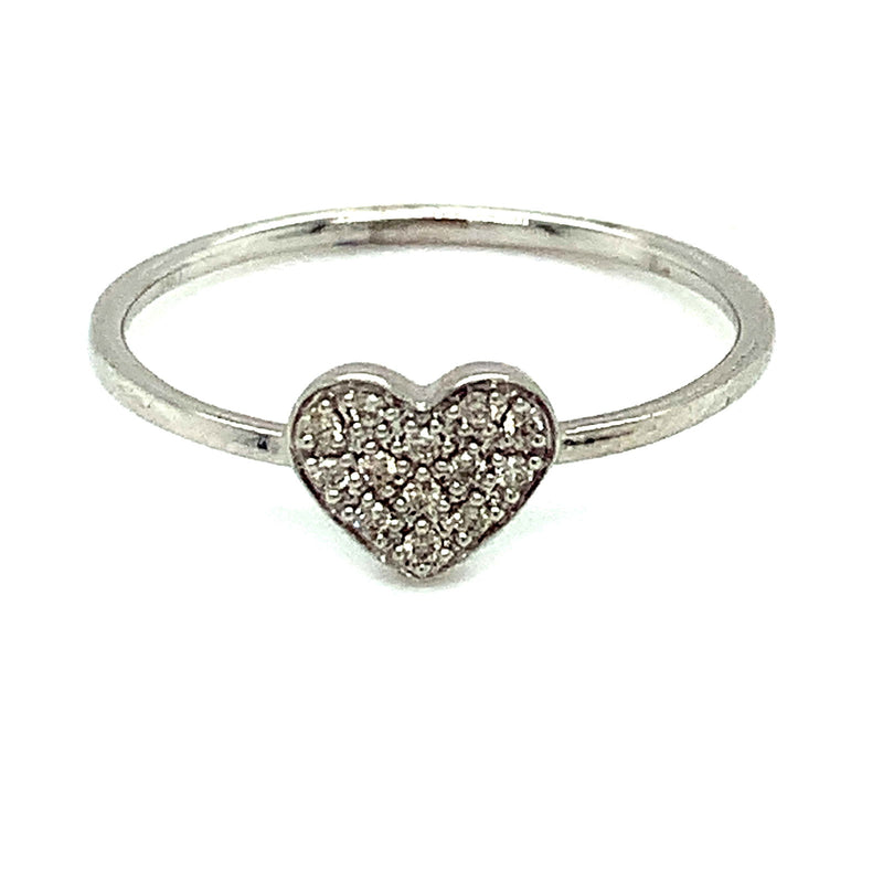 Anillo con diamantes en oro blanco 14k - DGjoyeros