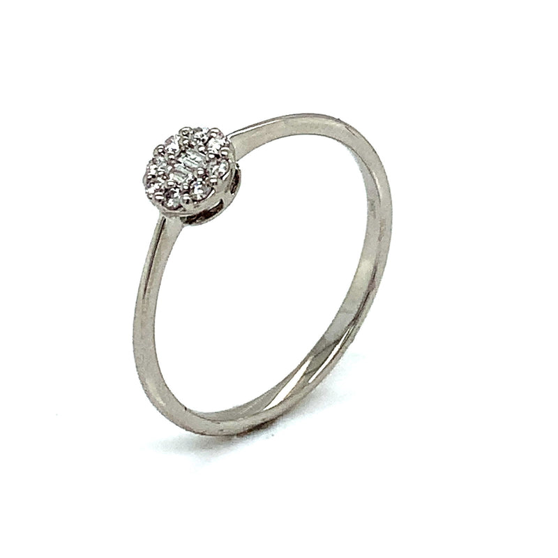 Anillo con diamantes en oro blanco 14k - DGjoyeros