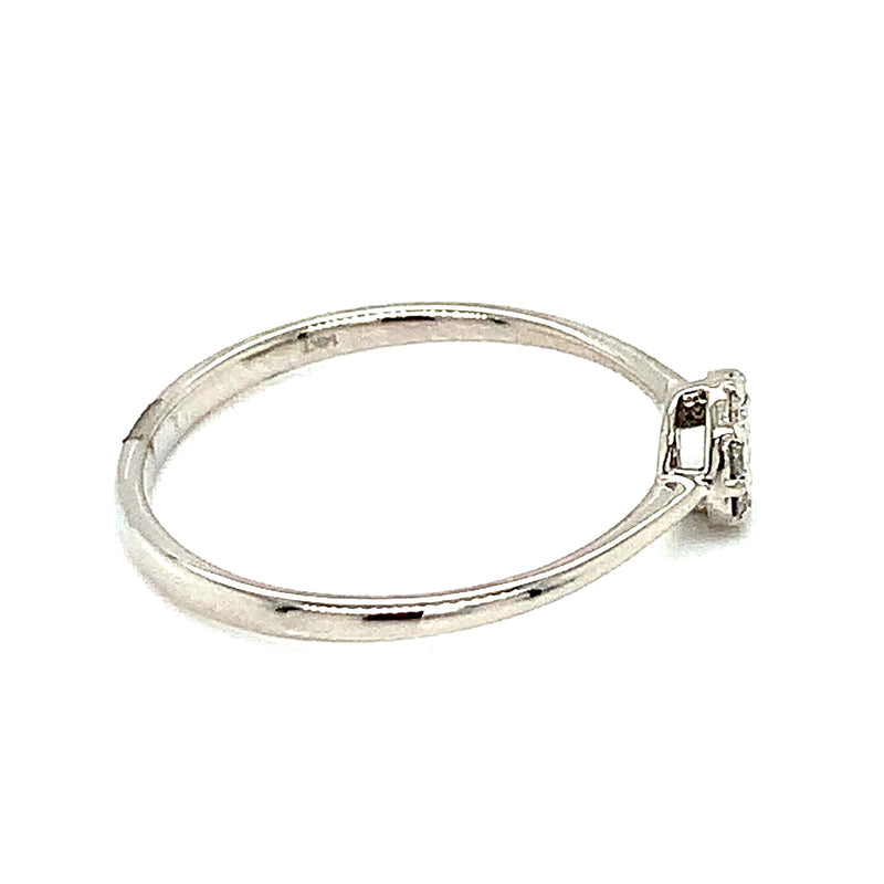 Anillo con diamantes en oro blanco 14k - DGjoyeros
