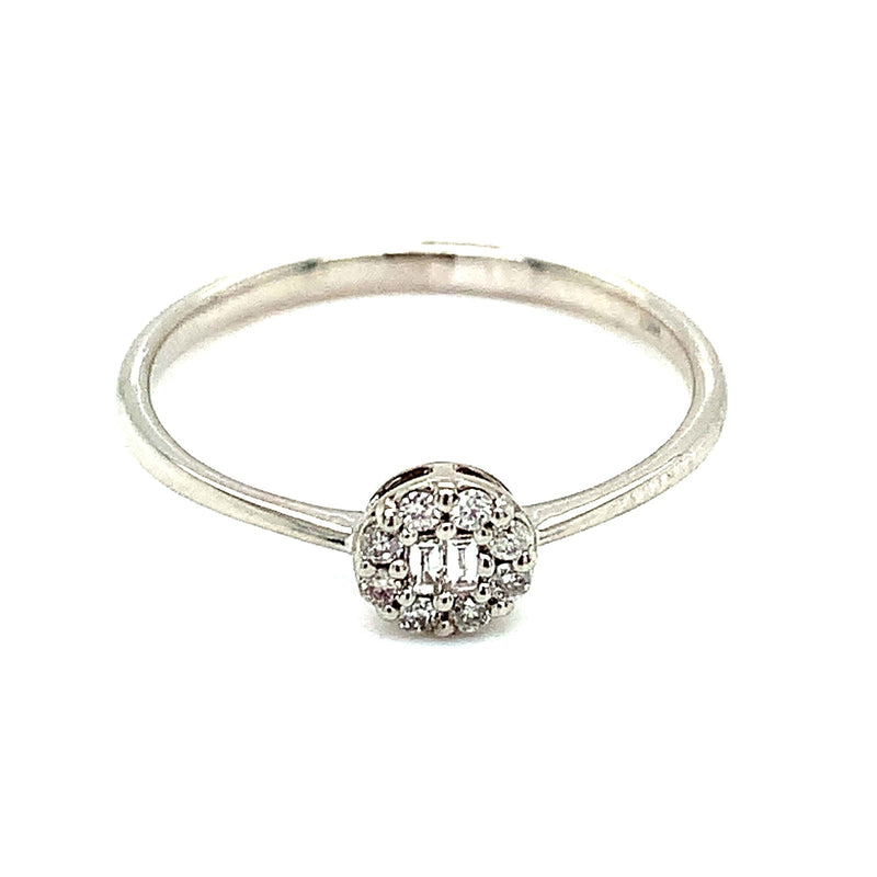 Anillo con diamantes en oro blanco 14k - DGjoyeros