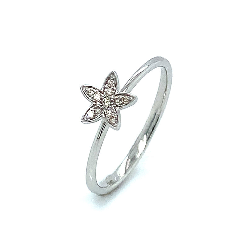 Anillo con diamantes en oro blanco 14kt - DGjoyeros