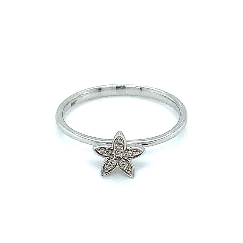 Anillo con diamantes en oro blanco 14kt - DGjoyeros
