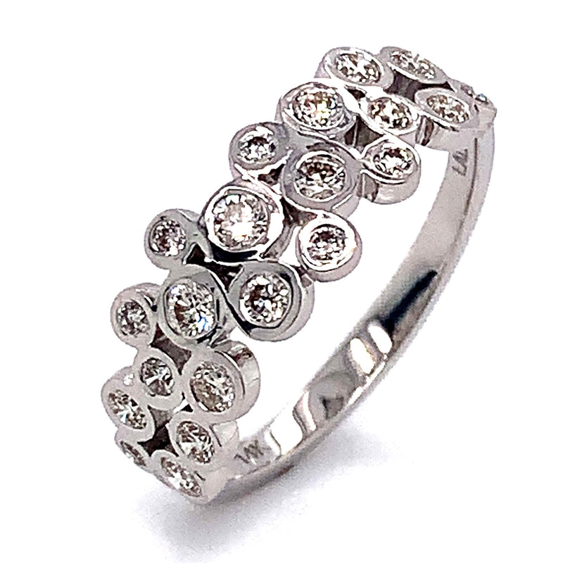 Anillo con diamantes en oro blanco 14kt - DGjoyeros