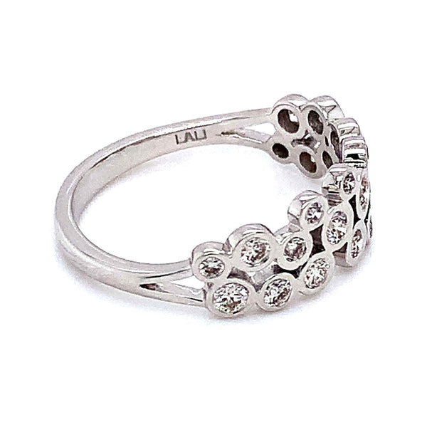Anillo con diamantes en oro blanco 14kt - DGjoyeros