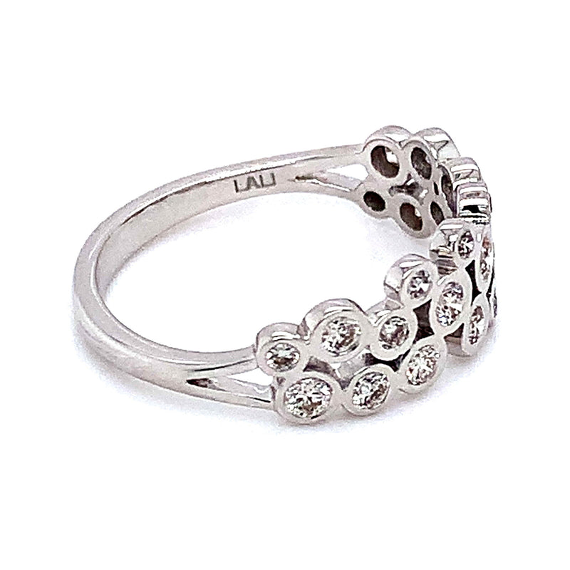 Anillo con diamantes en oro blanco 14kt - DGjoyeros