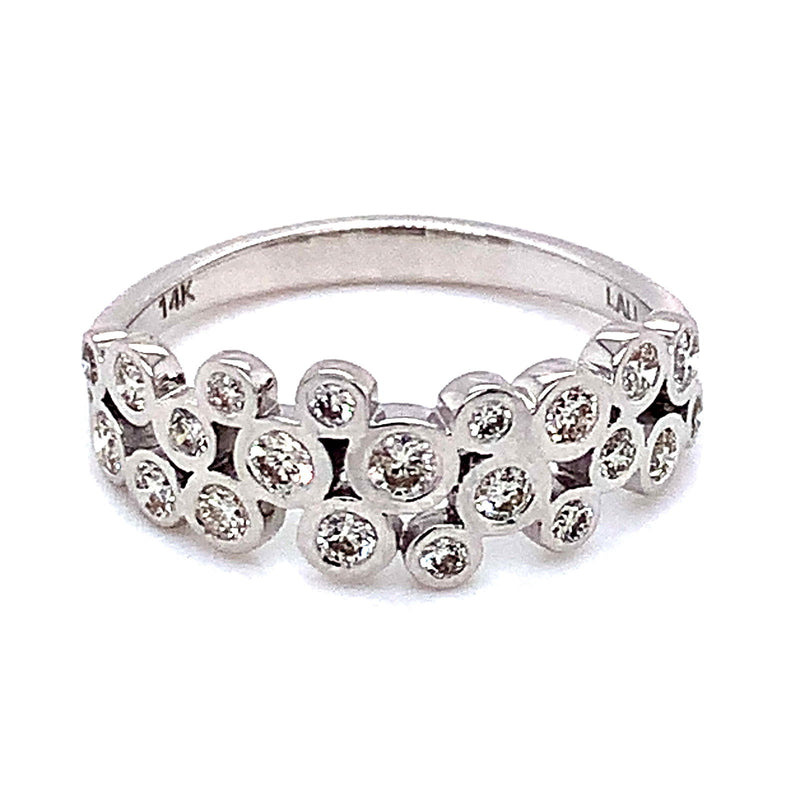 Anillo con diamantes en oro blanco 14kt - DGjoyeros