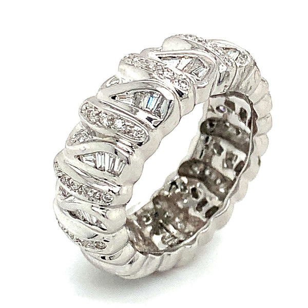 Anillo con diamantes en oro blanco 14kt - DGjoyeros