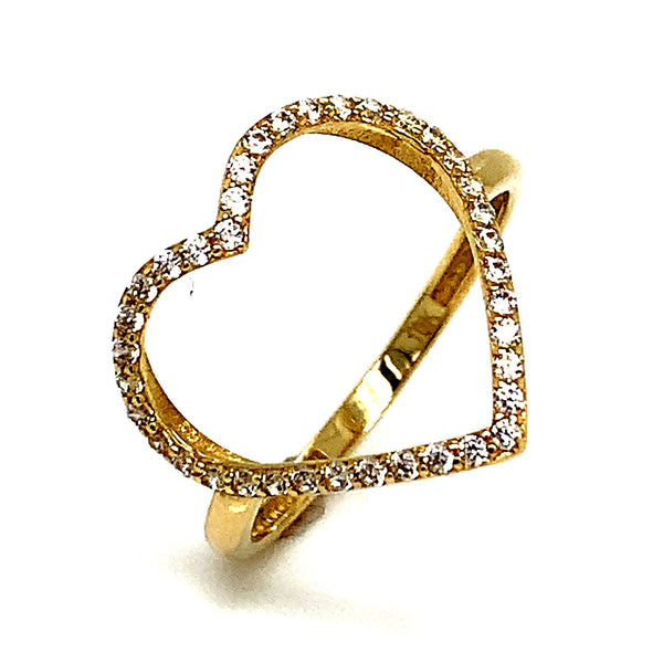 Anillo (corazón) en oro amarillo 10kt. - DGjoyeros