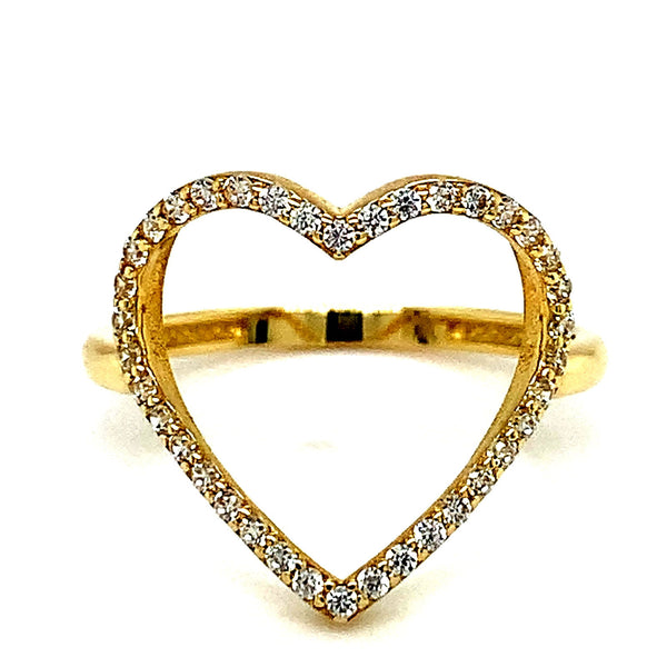 Anillo (corazón) en oro amarillo 10kt. - DGjoyeros