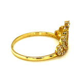 Anillo (corona con 15) con circones en oro amarillo 10k - DGjoyeros