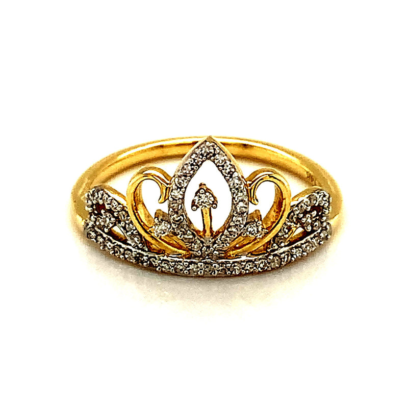 Anillo (corona) con diamantes en oro amarillo 14k Antes: $599.00 - DGjoyeros