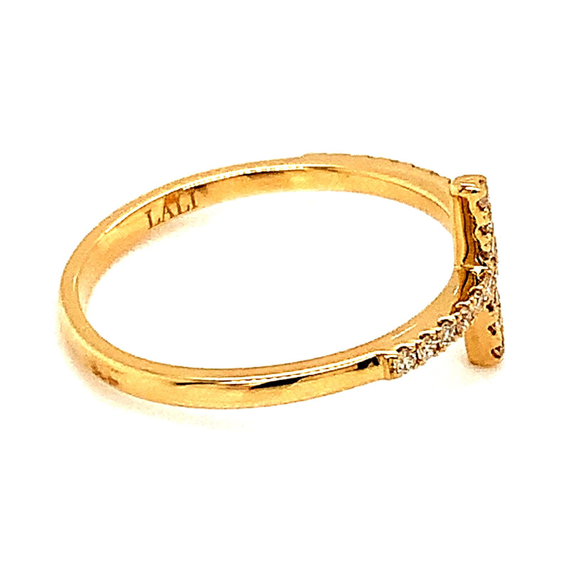 Anillo (cruz) con diamantes en oro amarillo 14kt - DGjoyeros
