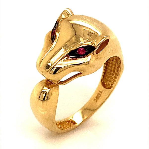 Anillo (leopardo) en oro amarillo 10kt. - DGjoyeros
