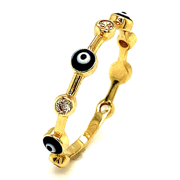 Anillo (ojo turco) en oro amarillo 10k - DGjoyeros