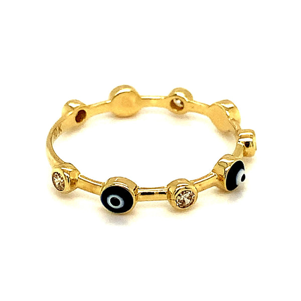 Anillo (ojo turco) en oro amarillo 10k - DGjoyeros