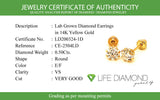 (LD) Aretes de bebé con diamantes de laboratorio en oro amarillo 14kt. D-0.50cts.