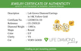 (LD) Aretes de bebé con diamantes de laboratorio en oro amarillo 14kt.