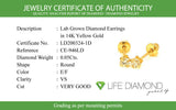 (LD) Aretes de bebé con diamantes de laboratorio en oro amarillo 14kt. D-0.05CT