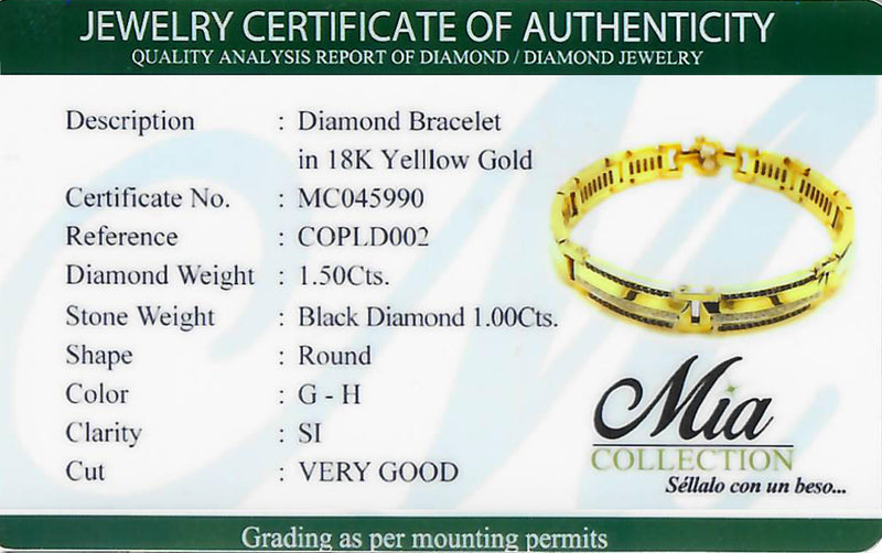 (MIA) Pulsera con diamantes en oro amarillo 18kt. 19.5cm