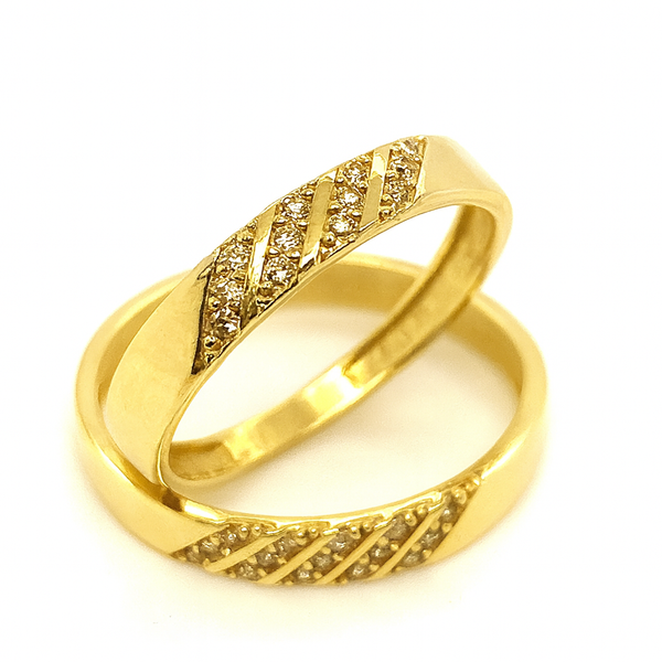 Duo de bandas en oro amarillo 10k