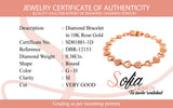 (SOFIA) Pulsera con diamantes en oro rosado 10kt