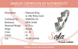(SOFIA) Anillo con diamantes en oro blanco 10k