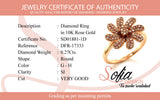 (SOFIA) Anillo con diamantes en oro rosado 10k