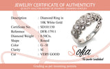 (SOFIA) Anillo con diamantes en oro blanco 10k