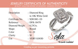 (SOFIA) Anillo con diamantes en oro blanco 10k
