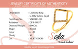 (SOFIA) Anillo con diamantes en oro amarillo 10k