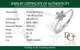 (ND) Anillo con diamantes en oro blanco 14kt