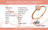 (SOFIA) Anillo con diamantes en oro rosado 10kt. D-0.10CTS.