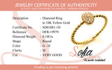 (SOFIA) Anillo con diamantes en oro amarillo 10k