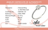 (SOFIA) Anillo con diamantes en oro blanco 10kt. D-0.12CTS.