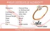 (SOFIA) Anillo con diamantes en oro rosado 10kt. D-0.13CTS.