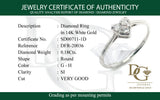 Anillo (corazón) con diamantes en oro blanco 14kt. D-0.18CTS.