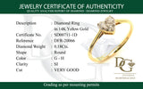 Anillo (corazón) con diamantes en oro amarillo 14kt. D-0.18CTS.