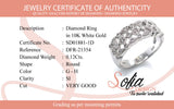 (SOFIA) Anillo con diamantes en oro blanco 10k