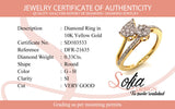 (SOFIA) Anillo con diamantes en oro amarillo 10k