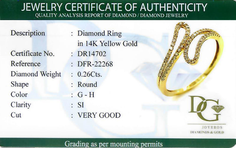 (ND) Anillo con diamantes en oro amarillo 14kt