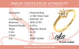 (SOFIA) Anillo con diamantes en oro amarillo 10kt. D-0.25CTS.