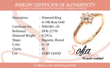 (SOFIA) Anillo con diamantes en oro rosado 10kt. D-0.25CTS.