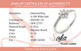 (SOFIA) Anillo con diamantes en oro blanco 10kt. D-0.25CTS.