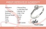 (SOFIA) Anillo con diamantes en oro blanco 10kt. D-0.12CTS.