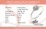 (SOFIA) Anillo con diamantes en oro blanco 10kt. D-0.20CTS
