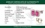 Aretes de rubíes con diamantes en oro blanco 18kt.